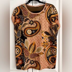 ZARA WOMENS TOP, FALL COLOR PRINT, size large